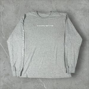 Corvette Racing Car Sportscar Vintage Y2K Size Large Grey Long Sleeve T-Shirt